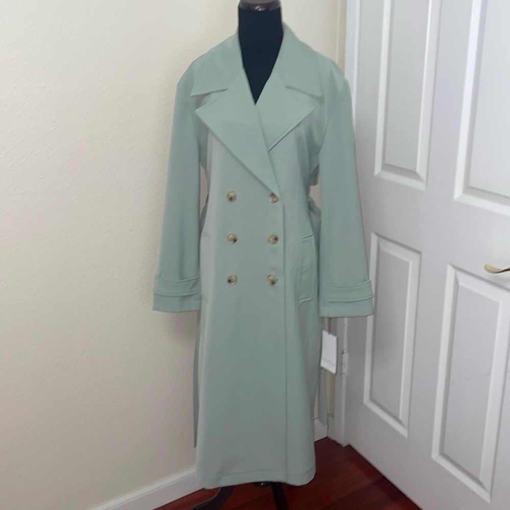 New Beware Bagatelle Collection Green Trench Coat